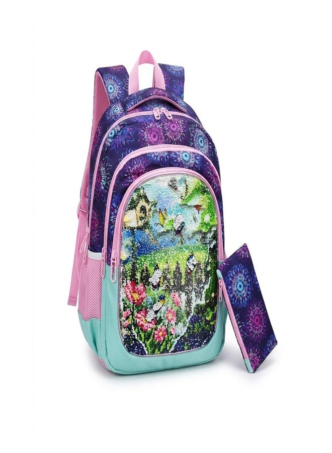 ARTBOX Sequinn Big Size Branded Quality Product 18 inch Size School Bag for Senior Girls Students with Air Flow Technology - Image 1
