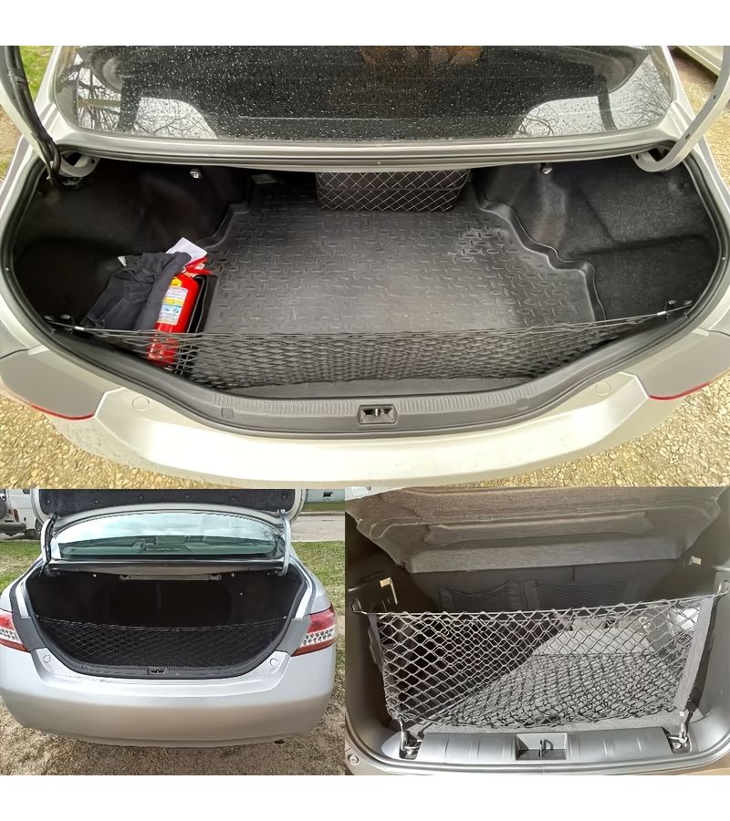 Black Elastic Stretchable Car Trunk Nylon Storage Net With Hooks For SUVs Trucks Cars Organizing Trunk Mesh Pockets - Image 5