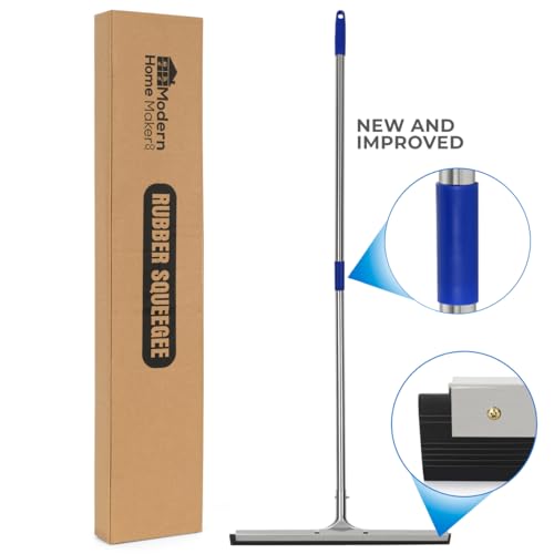 MHM Floor Squeegee Scrubber 55inch Long Stainless Steel Handle with 22inch Wide Silicon Rubber Blade - Perfect Squeegee Broom for Floor Washing and Drying Shower Glass, Marble, Wood Surfaces - Image 2