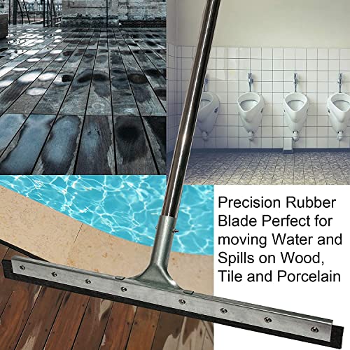 MHM Floor Squeegee Scrubber 55inch Long Stainless Steel Handle with 22inch Wide Silicon Rubber Blade - Perfect Squeegee Broom for Floor Washing and Drying Shower Glass, Marble, Wood Surfaces - Image 5