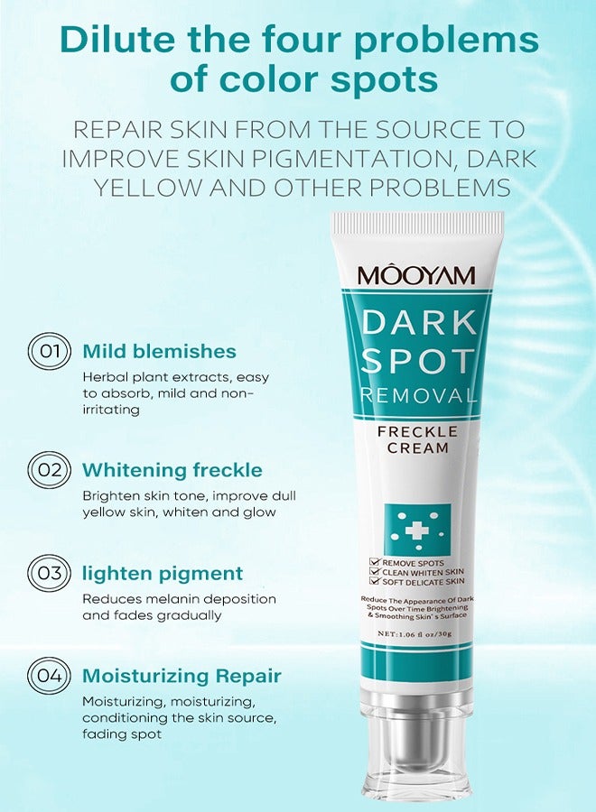 MOOYAM Dark Spot Removal Freckle Cream, Fast-Acting Dark Spot Corrector Remover For Face And Body Hyperpigmentation, Fades Melasma, Freckle, Sun Spots, Evens Skin Tone, Age Spot Remover  - Image 4