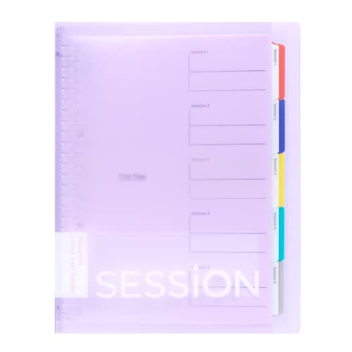 Maruman Loose Leaf Color Binder Session B5 26 Rings and Loose Leaf Paper B5 6mm ruled 50 sheets(L1201) Pack… (Light Purple) - Image 2