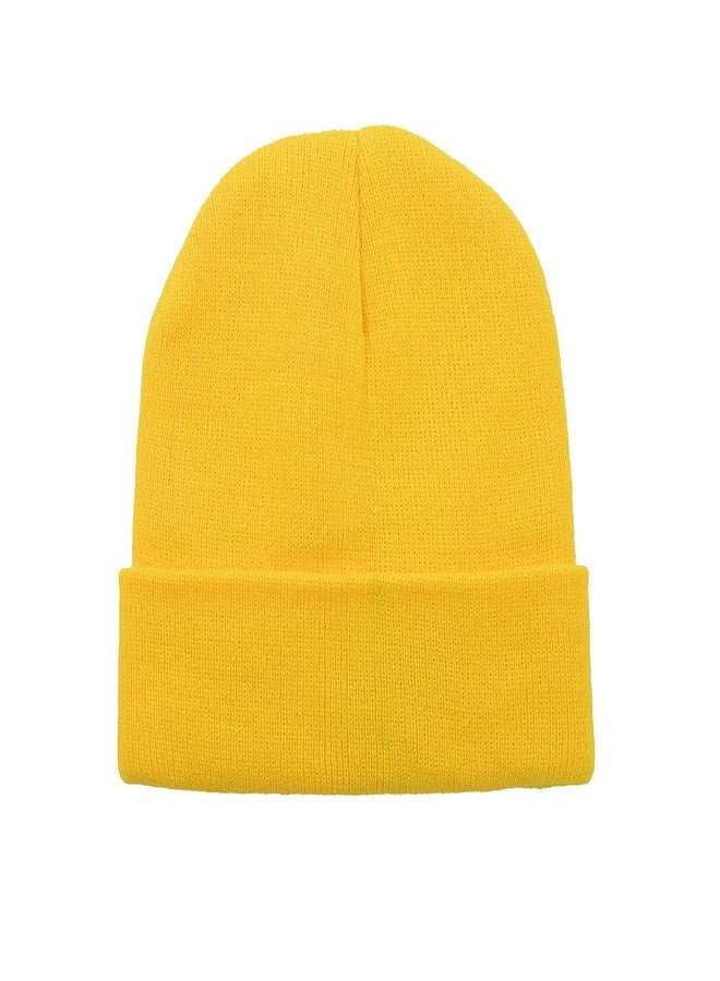 Zando Halloween Yellow Beanie Hat for Men Women Youth - Lightweight Soft Warm Knit Winter Hat Skull Watch Slouchy Cap Cosplay Accessories Daily Christmas New Year Valentine's Day Gift - Image 1