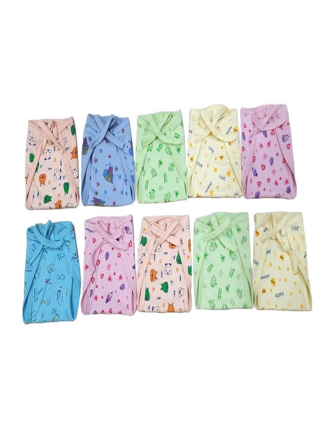 4NEWBIES New Born Baby's Cotton Cloth Langot for New Born 0 to 6 Months Newborn Baby Cloth Diapers, Nappy for Baby Girl and Baby Boy U Shaped Washable and Reusable Nappies Multicolor (Nappy Pack of 24) - Image 1