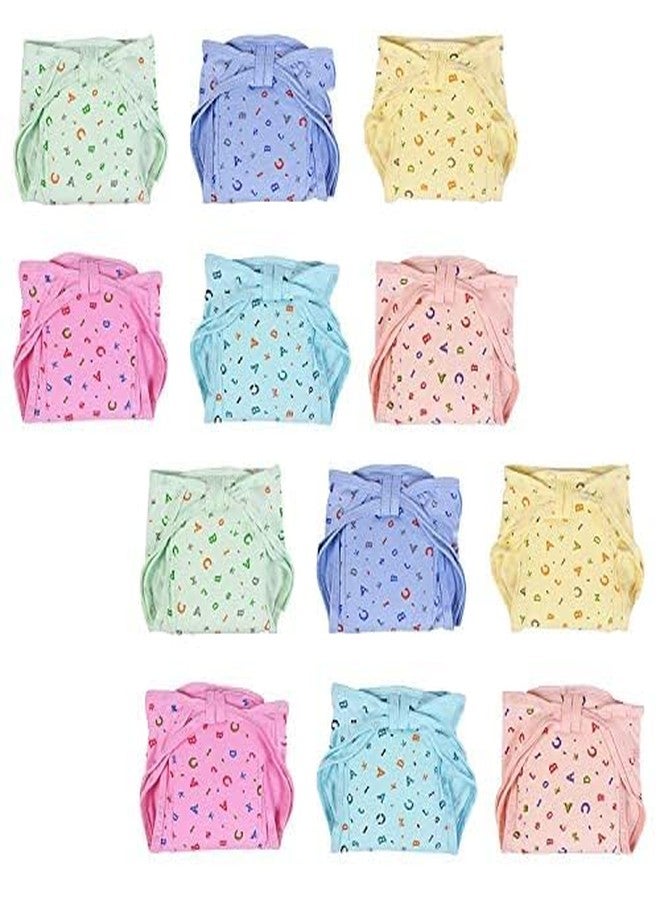 4NEWBIES New Born Baby's Cotton Cloth Langot for New Born 0 to 6 Months Newborn Baby Cloth Diapers, Nappy for Baby Girl and Baby Boy U Shaped Washable and Reusable Nappies Multicolor (Nappy Pack of 24) - Image 4