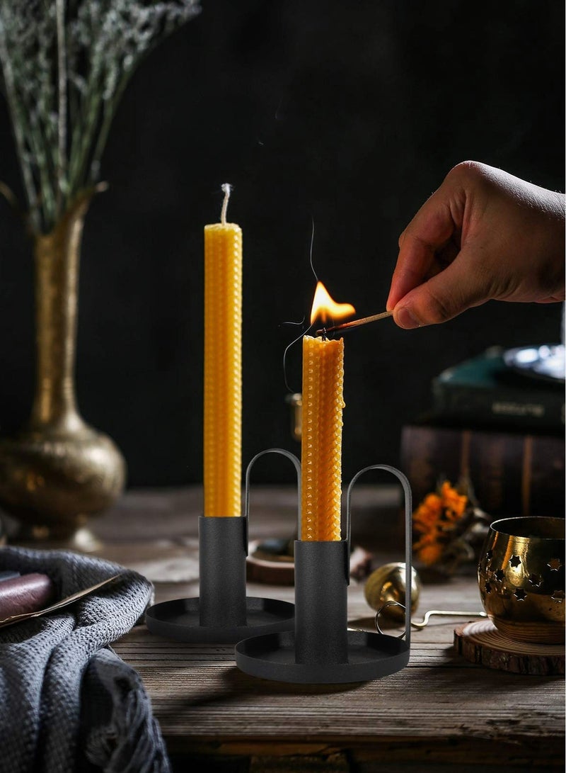 كاست ويف مجموعة حاملات الشموع، قطعتين من الحديد مع مقابض - Image 4