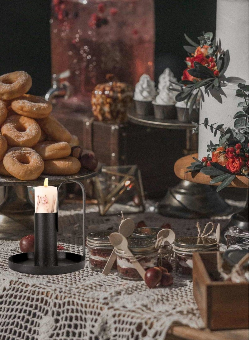 كاست ويف مجموعة حاملات الشموع، قطعتين من الحديد مع مقابض - Image 5