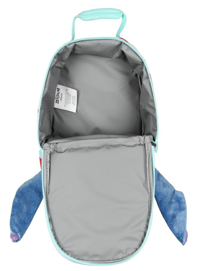 Bioworld صندوق غداء ديزني ليلو وستيتش بيك-أ-بو آذان مخملية ثلاثية الأبعاد أohana حقيبة غداء معزولة ذات قسمين - Image 3