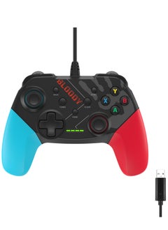 Bloody Wired Gaming Controller GP30, 360 Joysticks Control, Dual Vibration Motors, Anti-Slip Design, Compatible With PC, PS3, Switch, Android Smart TV, Smart Phone And above, Sports Blue  - Image 1
