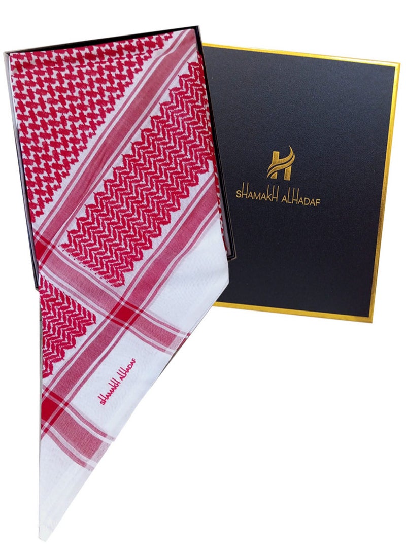 SHAMAKH ALHADAF Red Men's Shemagh