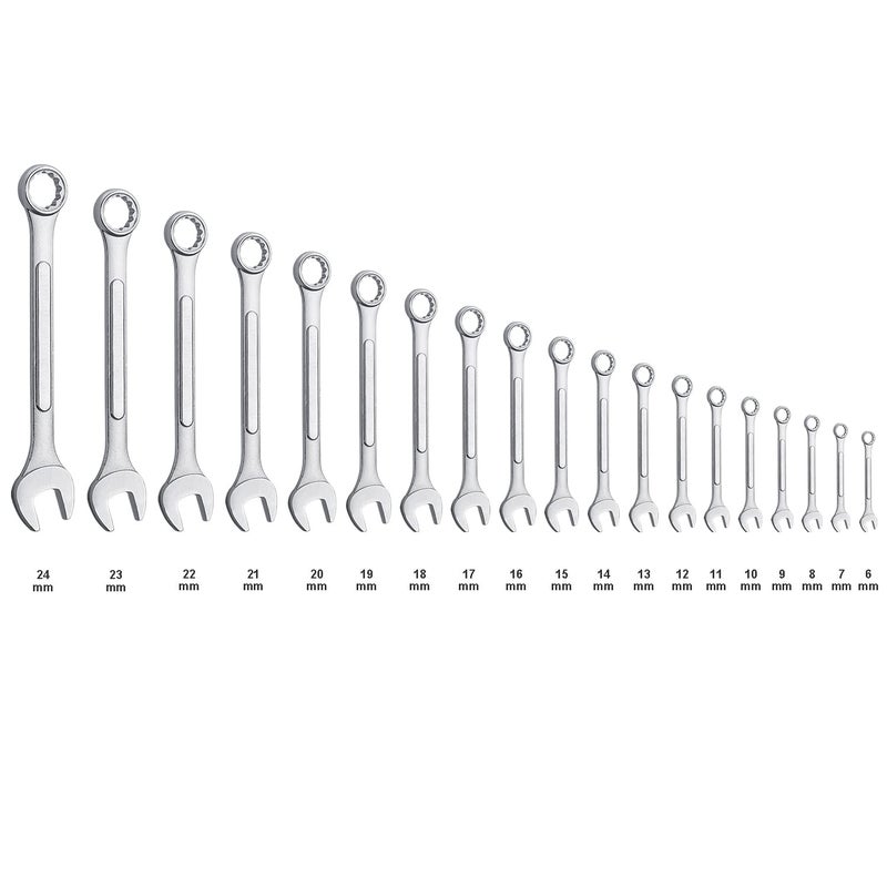 EFFICERE 19-Piece Complete Metric Combination Wrench Set in Roll-up Pouch, No Skipped Metric Sizes 6mm - 24mm | Best Value Wrench Set, Ideal for General Household, Garage, Workshop, Auto Repairs, Emergency - Image 2