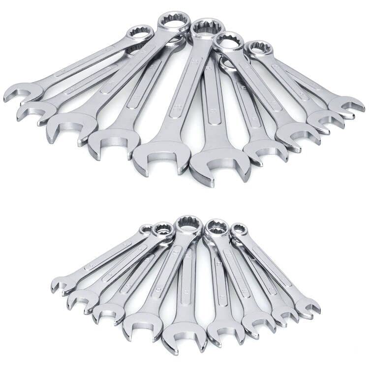 EFFICERE 19-Piece Complete Metric Combination Wrench Set in Roll-up Pouch, No Skipped Metric Sizes 6mm - 24mm | Best Value Wrench Set, Ideal for General Household, Garage, Workshop, Auto Repairs, Emergency - Image 1