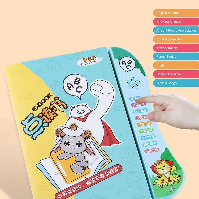 OPPWONG Electric Language Learning Book, Child Language Reading Machine, Interactive English & Chinese Learning Device for Kids, Ideal for Education - Image 2
