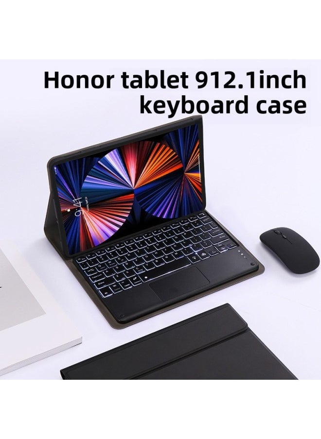 For Huawei Honor 8V9 Tablet Bluetooth Keyboard Protective Case Air12.1 "Magnetic Leather Case Touch Backlight-Color:Smoked Clothes Purple Bluetooth Keyboard (backlit)-Product Type:Honor V8pro/9pro Universal 12.1inch - Image 2