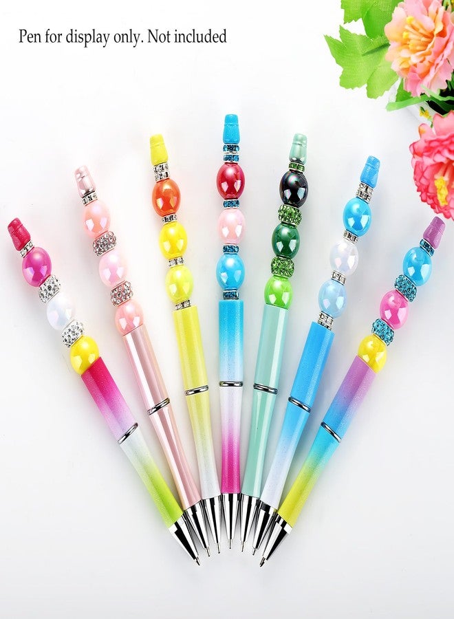 Funtopia 290pcs Beads for Pens, 14mm Focal Beads Pen Making Kit for Keychains Beadable Pens, Rainbow Chunky Bubblegum Acrylic Beads with Rhinestone Rondelle Spacer Bead for DIY Craft Supplies - Image 4