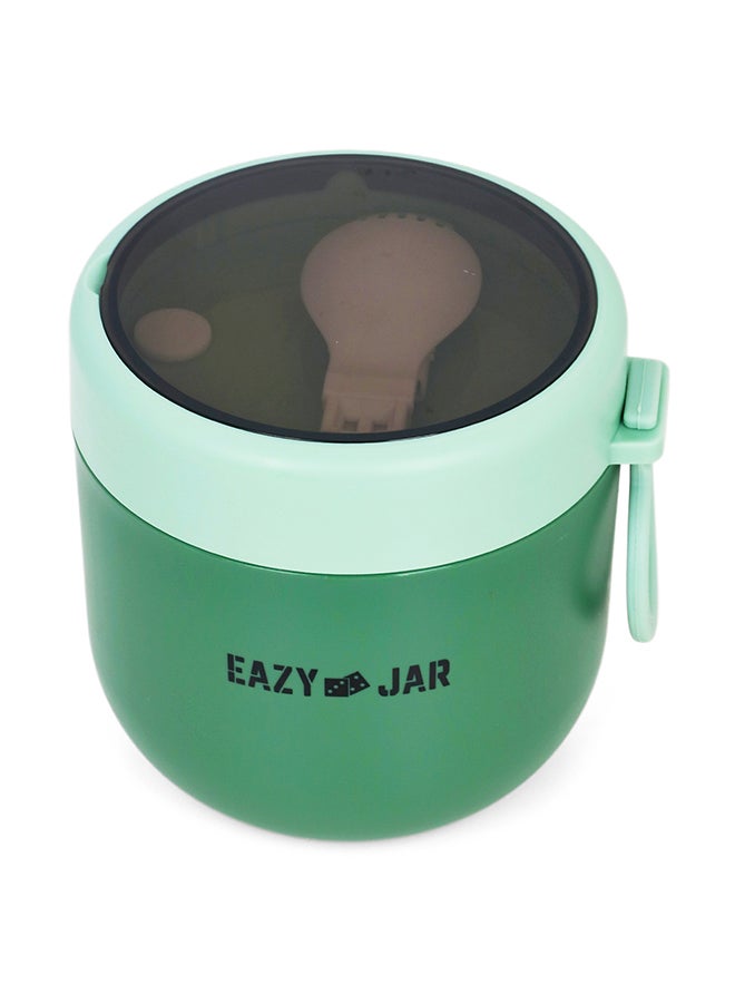 Eazy Kids صندوق غداء فولاذي مع ملعقة قابلة للطي - أخضر - Image 3