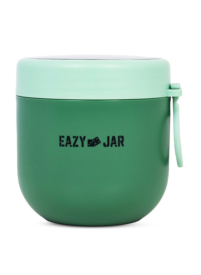 Eazy Kids صندوق غداء فولاذي مع ملعقة قابلة للطي - أخضر - Image 1