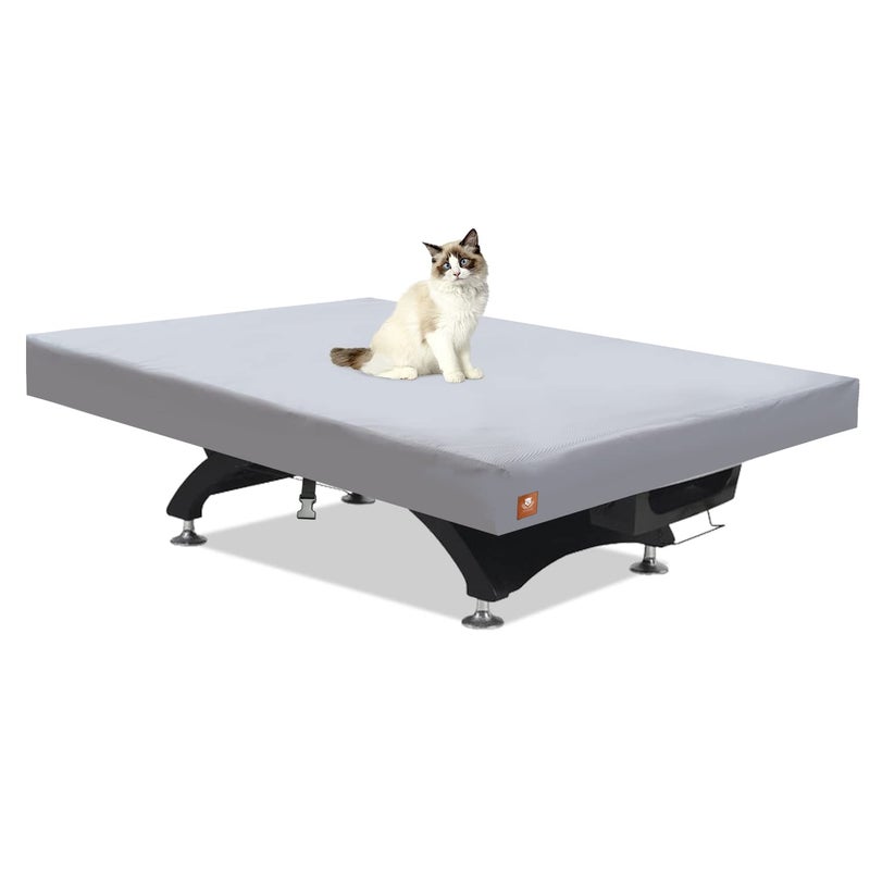 Pool Table Cover 7ftHeavy Duty 600D Polyester Cloth7 Foot Billiards Table CoversWaterproof TearResistant ScratchProofIndoor Outdoor Protection Accessories92Lx52Wx8H InchLight Grey