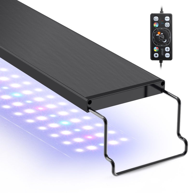 hygger Aquarium LED Light Fish Tank Full Spectrum Lighting with 24/7 Day-Night Cycle Mode & Auto On/Off Timer, 7 Colors Options, Dimmable, Extendable Bracket for 24~30in Freshwater Tank - Image 1