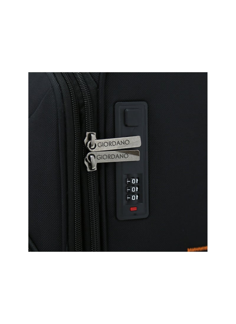 GIORDANO طقم حقائب سفر بعجلات من الجانب الناعم، 3 قطع، أسود (S-20&quot;،M-24&quot;،L-28&quot;)  - Image 4