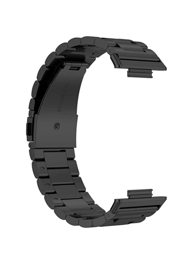 Three Bead Black Stainless Steel Metal Band for Huawei Watch Fit 2 - Image 4