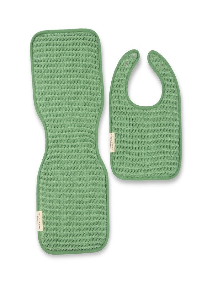 Bella Tunno Baby Bibs and Burp Cloths Set - Reversible Drool Bibs and Soft Absorbent Newborn Burp Cloths, OEKO-TEX Certified (Sea Foam) - Image 1