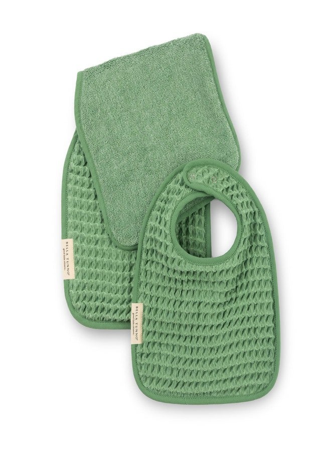 Bella Tunno Baby Bibs and Burp Cloths Set - Reversible Drool Bibs and Soft Absorbent Newborn Burp Cloths, OEKO-TEX Certified (Sea Foam) - Image 4