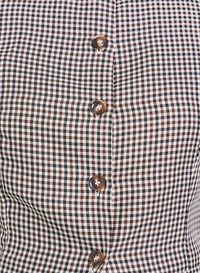 Styli  Sleeveless Gingham Patterned Waistcoat for Women | Best Price UAE