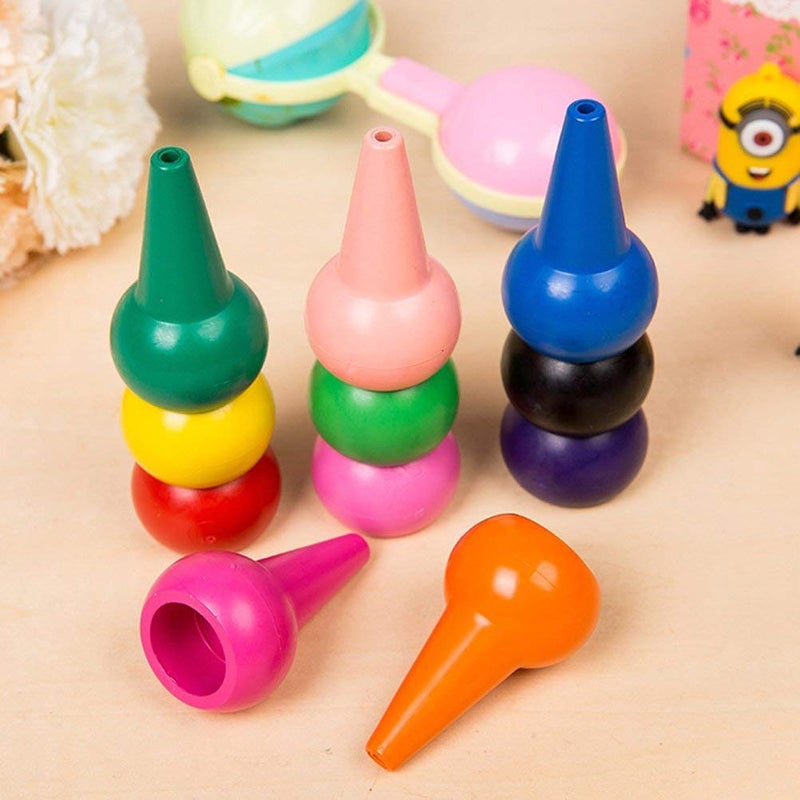 ArtBee Finger Crayons For Toddlers,12 Colors Finger Paint Palm Grip Crayons,Multicolor - Image 5