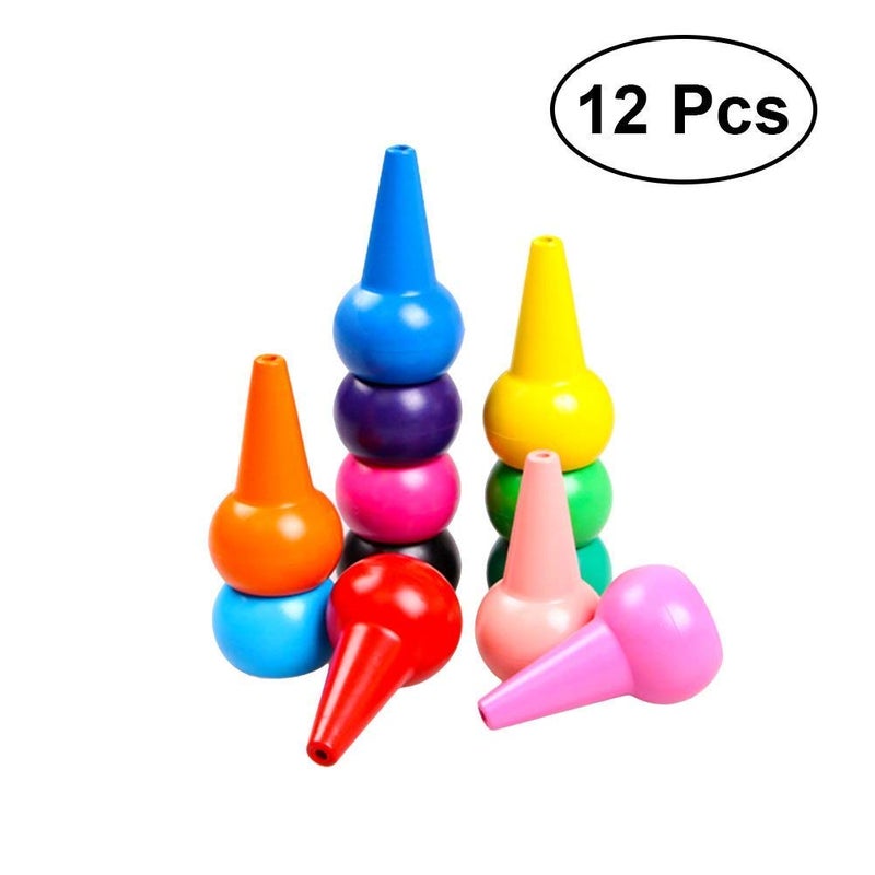 ArtBee Finger Crayons For Toddlers,12 Colors Finger Paint Palm Grip Crayons,Multicolor - Image 2