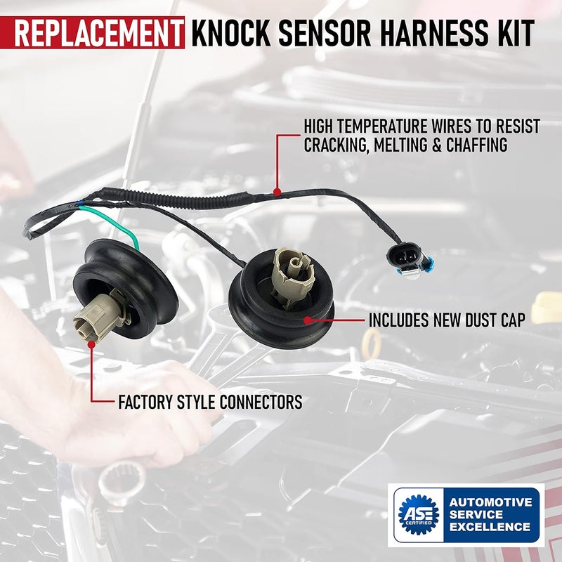 AA Ignition Ignition Dual Knock Sensor Connectors with Wire Harness Kit - 12601822, 917-033 - Fits Chevy, GMC & Cadillac - Suburban,Silverado,Tahoe,Sierra,Yukon, Avalanche,4.8,5.3,6.0 - Engine Detonation Sensor - Image 4
