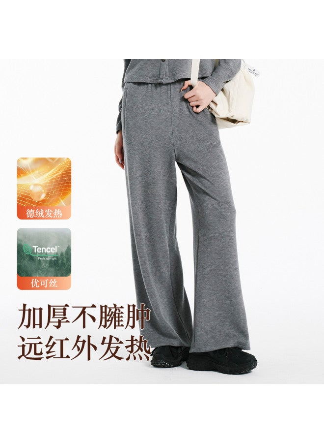 Modal سروال نسائي خريفي شتوي غير رسمي سميك من المخمل دافئ وقابل للتنفس فضفاض مريح متعدد الاستخدامات - Image 5