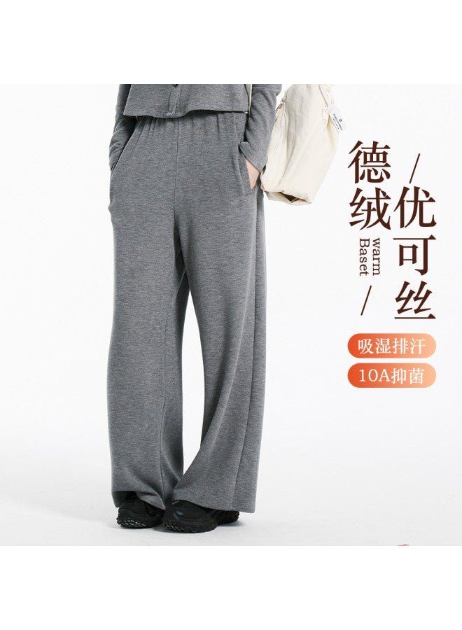 Modal سروال نسائي خريفي شتوي غير رسمي سميك من المخمل دافئ وقابل للتنفس فضفاض مريح متعدد الاستخدامات - Image 4