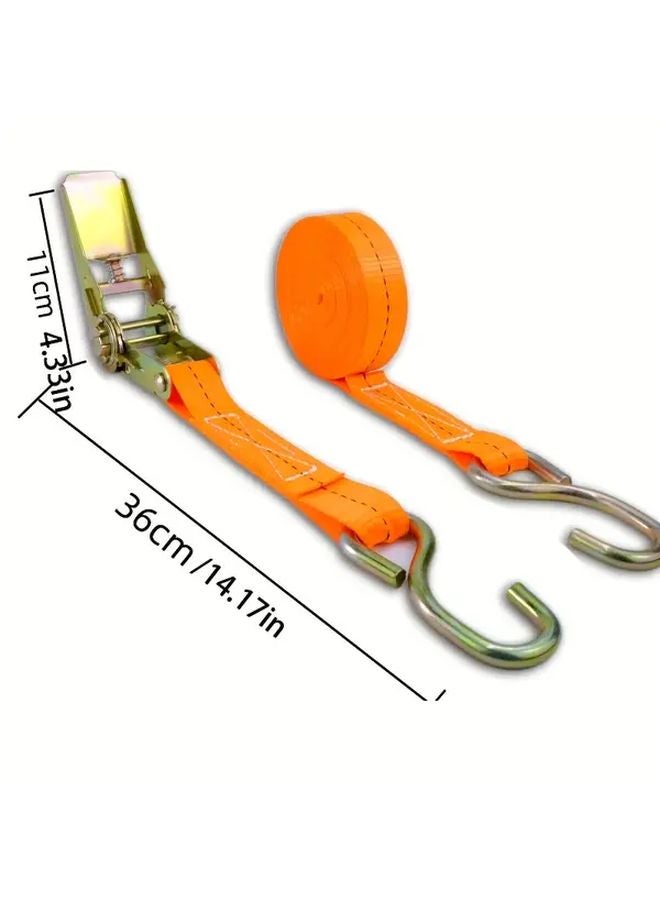 Orange Ratchet Tie Down Straps 8M 26 24FT Double Hook Tensioner Cargo Truck Motorcycle - Image 4