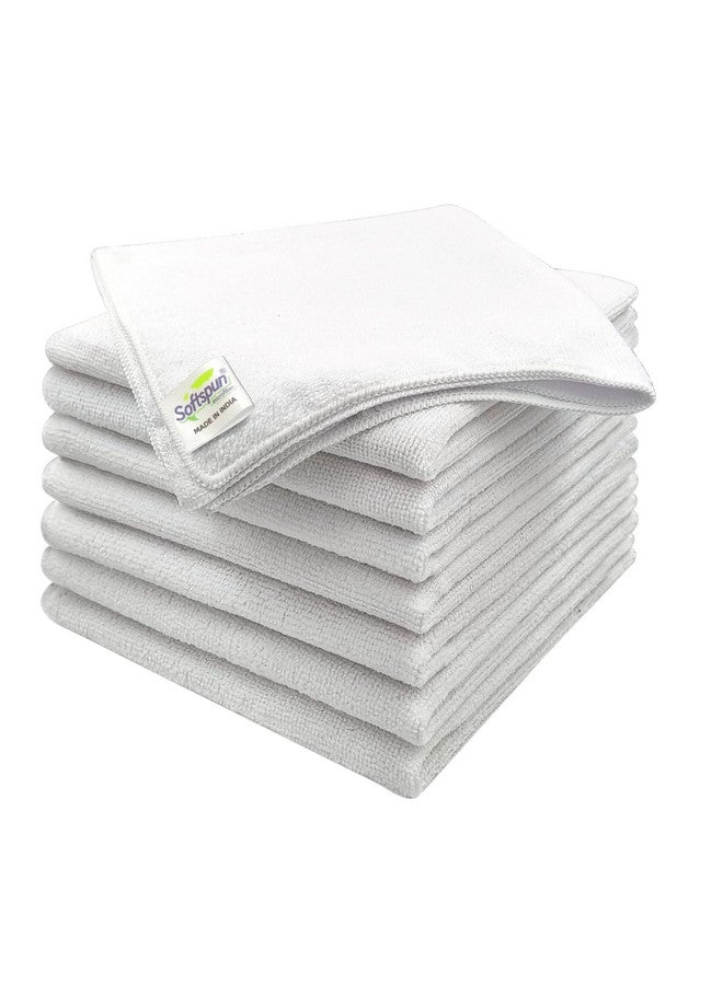 SOFTSPUN Microfiber Cleaning Cloths, 8pcs 40x40cms 220 GSM White! Highly Absorbent, Lint and Streak Free, Multi -Purpose Wash Cloth for Kitchen, Car, Window, Stainless Steel, Silverware.… - Image 1