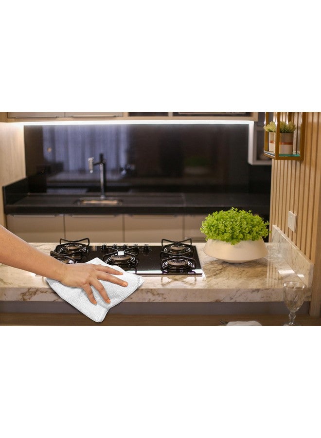SOFTSPUN Microfiber Cleaning Cloths, 8pcs 40x40cms 220 GSM White! Highly Absorbent, Lint and Streak Free, Multi -Purpose Wash Cloth for Kitchen, Car, Window, Stainless Steel, Silverware.… - Image 3