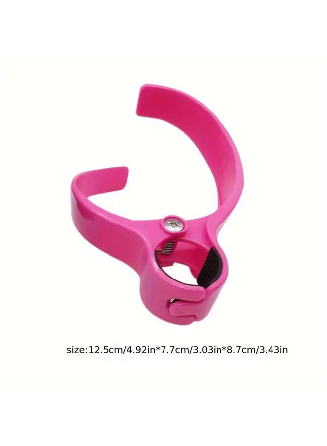 Portable Adjustable Cup Holder Stand Secure Clamp Rose Red for Bicycle Commute Travel - Image 3