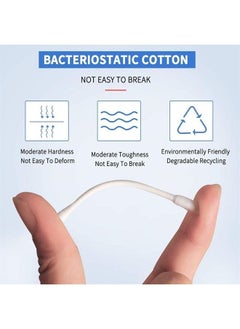 Lsed Cotton Swabs, Q Tips, 100 Count Natural Cotton Buds, Individually Wrapped Double Tipped Cotton Tips for Ear, Beauty Care, Cleaning (Round & Pointed Shape Cotton Heads)  - Image 5