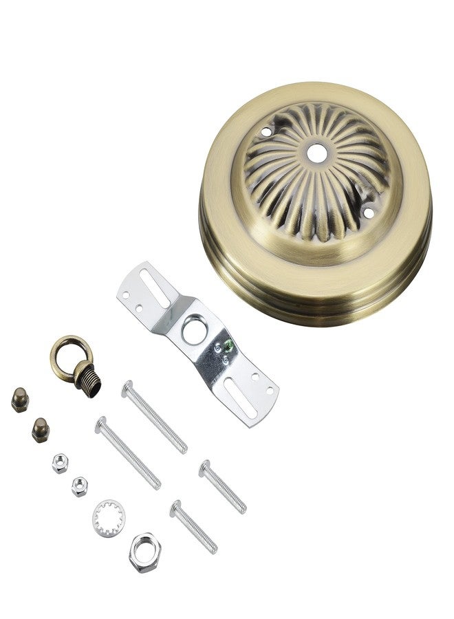 Aspen Creative 21513-21, Traditional Chandelier & Light Fixture Canopy Kit w/Collar Loop, Antique Brass, 5" Diameter, 7/16" Center Hole - Image 1