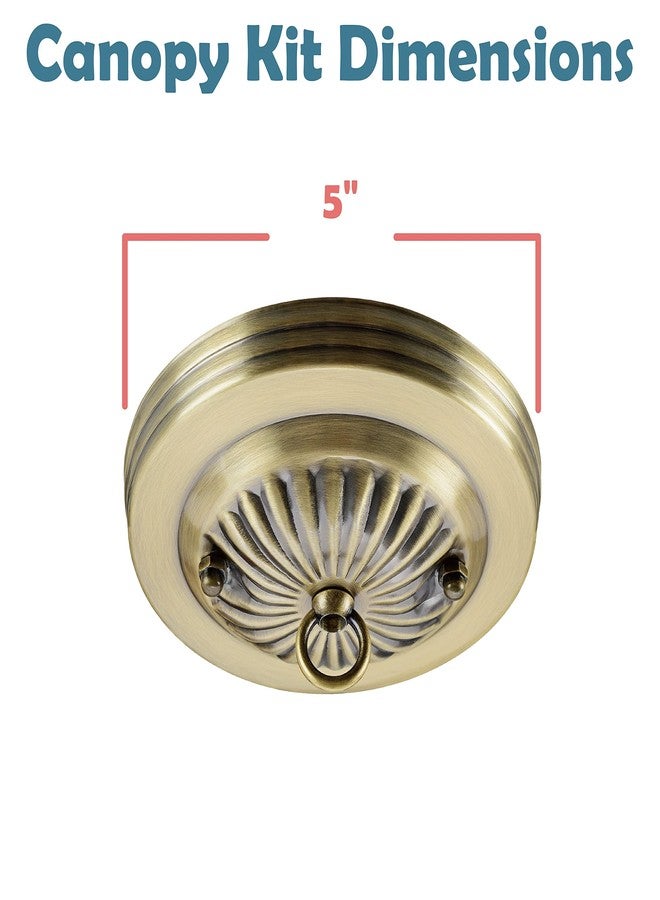 Aspen Creative 21513-21, Traditional Chandelier & Light Fixture Canopy Kit w/Collar Loop, Antique Brass, 5" Diameter, 7/16" Center Hole - Image 4