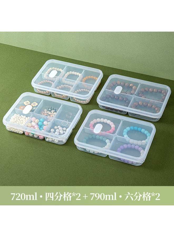 Transparent Compartment Portable elry Storage Box With Lid Dustproof Multi-compartment Classified Text Play Bracelet Beaded Storage Box