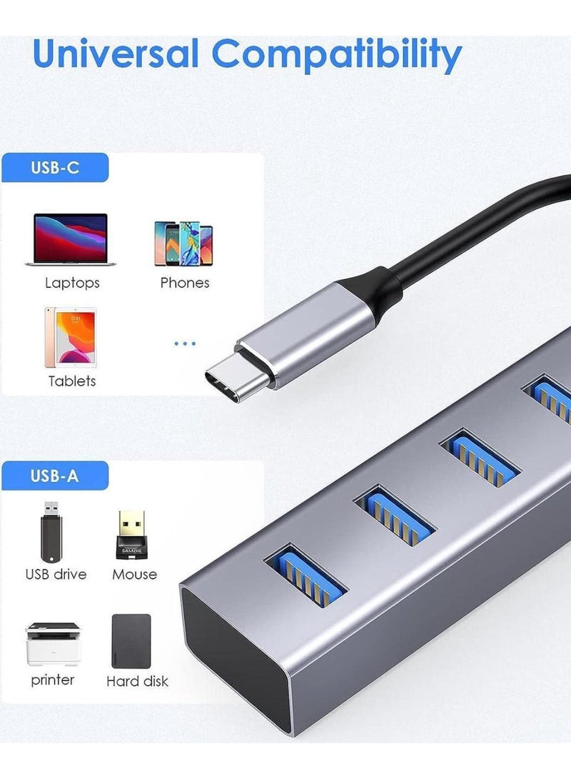 Lention LENTION 4-in-1 USB C Hub, 4 USB 3.0 Ports, USB C to USB A Multiport Adapter for 2023-2016 MacBook Pro, Mac Air & Surface, iPad Pro, Chromebook, More, Stable Driver Certified (CB-C22s, Silver)  - Image 5