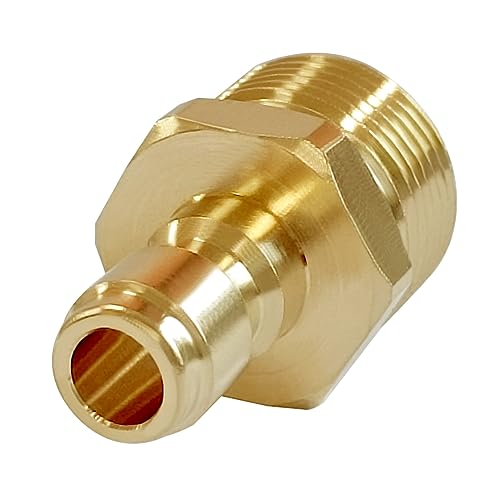 Uenede 2PCS Brass Pressure Washer Coupler, M22-14mm Male x 1/4" Quick Connect, 5000PSI Metric Hex Nipple Coupling Adapter Fittings - Image 3