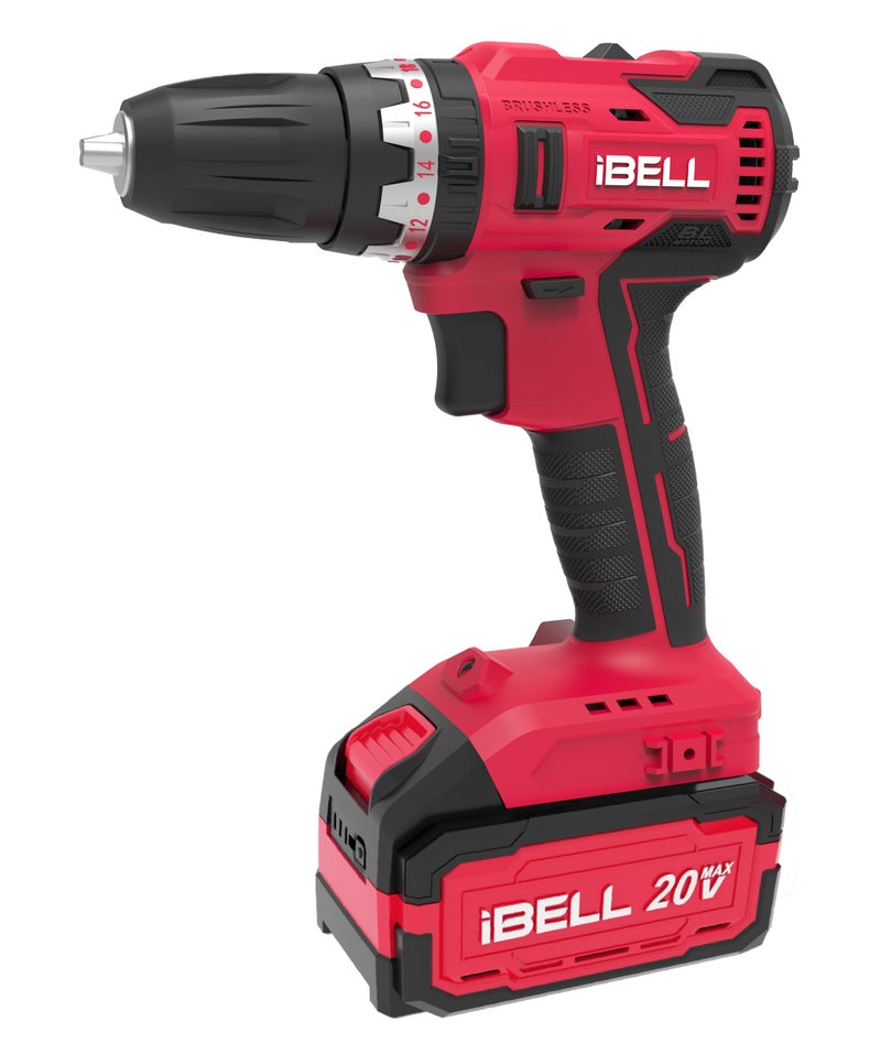 IBELL TOOLS IBELL One Power Series Cordless Impact Drill Brushless BD20-38 20V 38Nm with 4Ah Battery & Charger - Image 2
