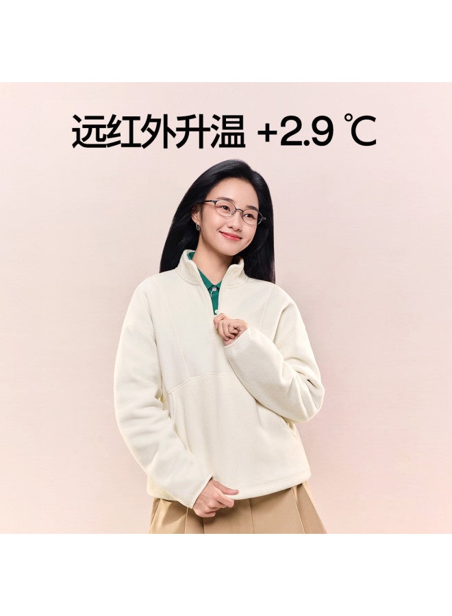 SIINSIIN Women'S Stand Collar Pullover Hoodie Autumn 2025 New Short Jacket Warm Fleece Slim-Fit Top - Image 4