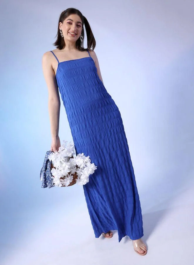 مرفوعة Women Fit and Flared Casual Solid Long Dress