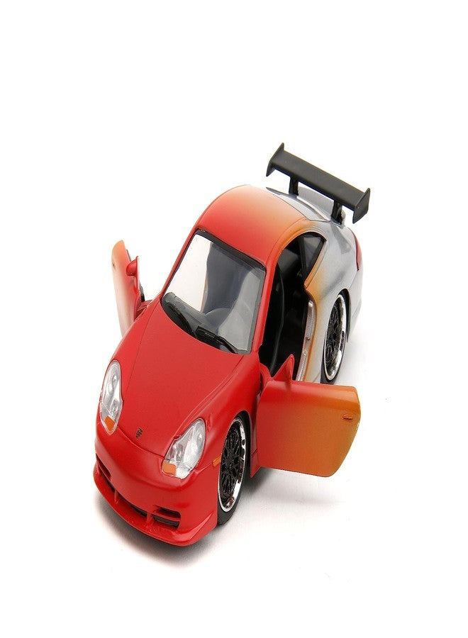Jada Pink Slips 1:32 W1 Porsche 911 GT3RS Die-Cast Car, Toys for Kids and Adults (Primer Red/Orange/Silver) - Image 2