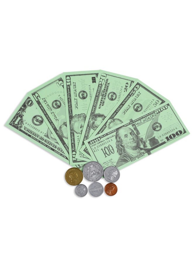 Learning Advantage - Classroom Money Kit - Set Of 1,000 Bills And Coins - Designed And Sized Like Real Us Currency - Teach Currency, Counting And Math With Play Money - Includes Storage Tray And Lid - Image 1