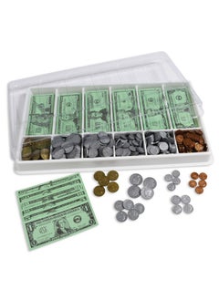 Learning Advantage Classroom Money Kit - Set Of 1,000 Bills And Coins - Designed And Sized Like Real Us Currency - Teach Currency, Counting And Math With Play Money - Includes Storage Tray And Lid  - Image 1
