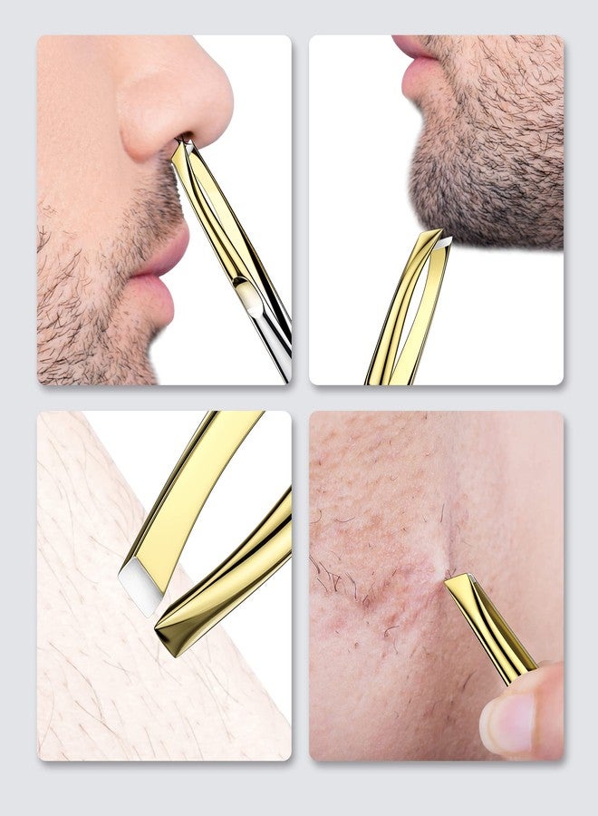 llano Tweezers, Professional Precision Eyebrow Tweezers for Women and Men, Stainless Steel Slanted Hair Removal Plucker Makeup Tool for Brow, Facial Hair, Blackhead and Splinter - Image 5